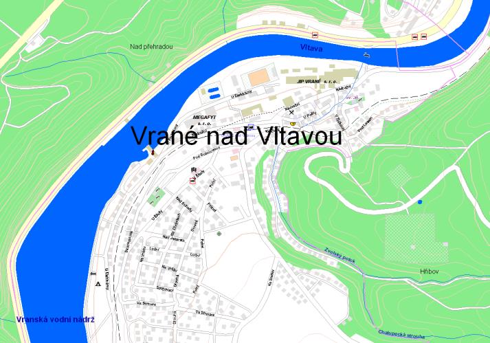 Vrané nad Vltavou-mapa