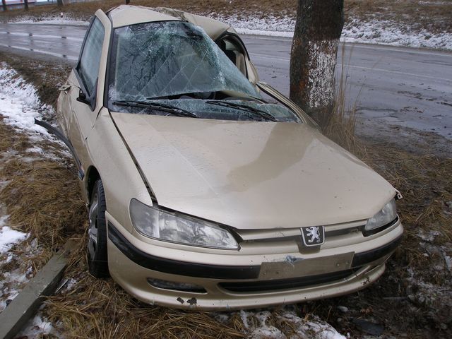 23.3.2009 - u Dolní Orlice, havárie vozidla Peugeot 406