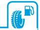 Symbol znázorňující valivý odpor na nových štítkách u pneumatik (spotřeba paliva)
