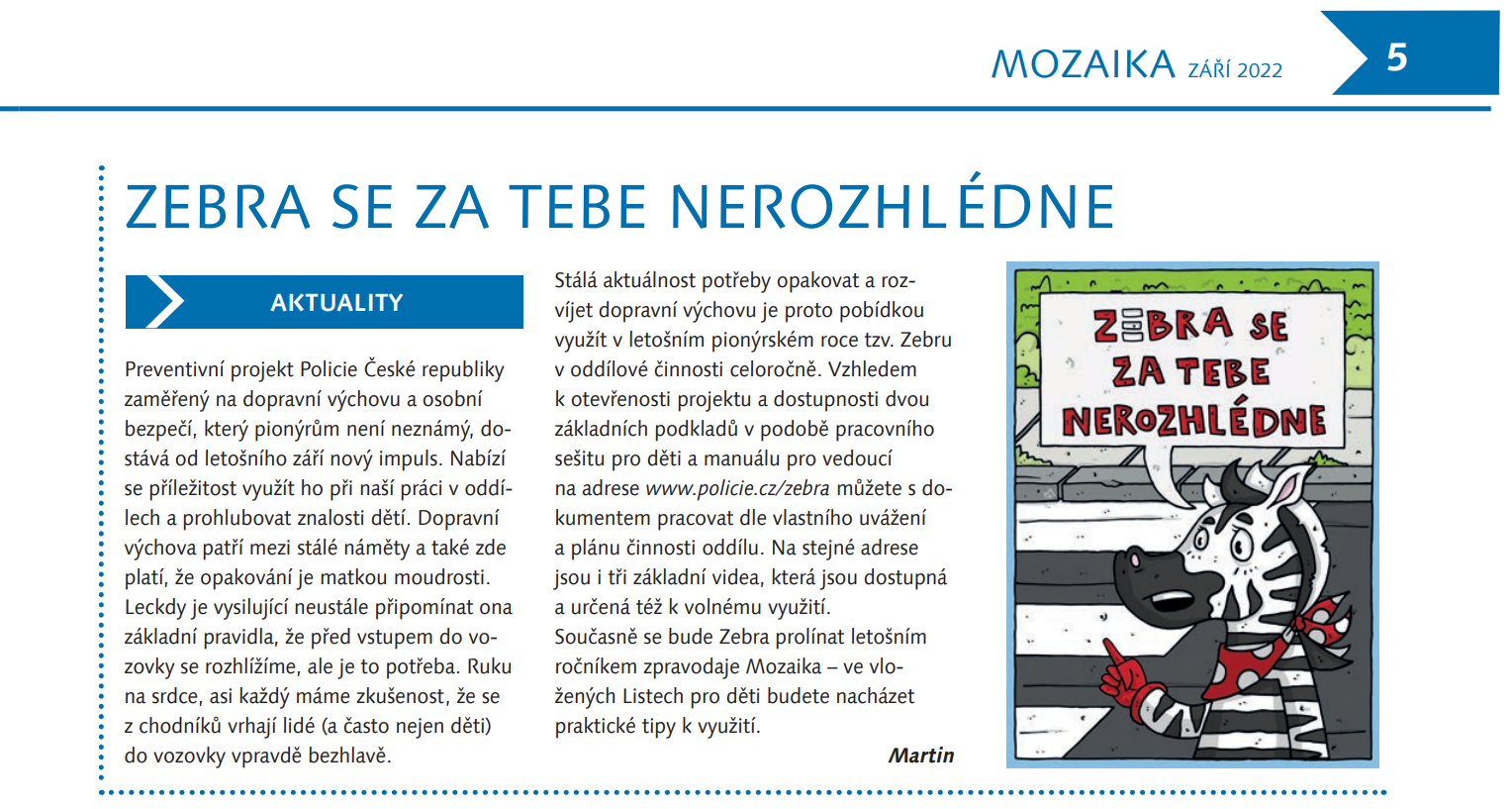 Zebra - časopis Mozaika