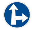přikázaný směr jízdy přímo a vpravo 